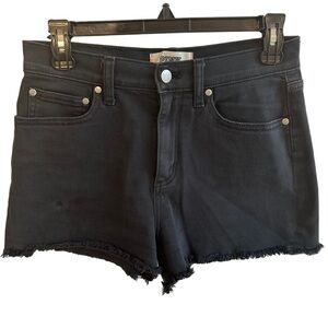 Victoria's‎ Secret Pink Denim Shorts Raw Hem Stretch Black Edgy Summer Size 6